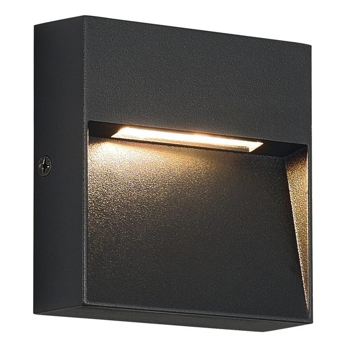 Светильник уличный настенный ST-Luce черный/черный LED 1x1, 5W 3000K LADE