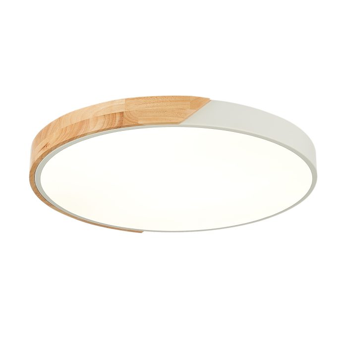 Светильник потолочный Белый, Светлое дерево/Белый LED 1x45W 3000K/4000K/6000K ФЕСТА