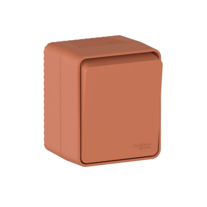 AtlasDesign profi IP54 о/у 1-клавишный выключатель кнопочный, сх.1, 10а, терракотовый