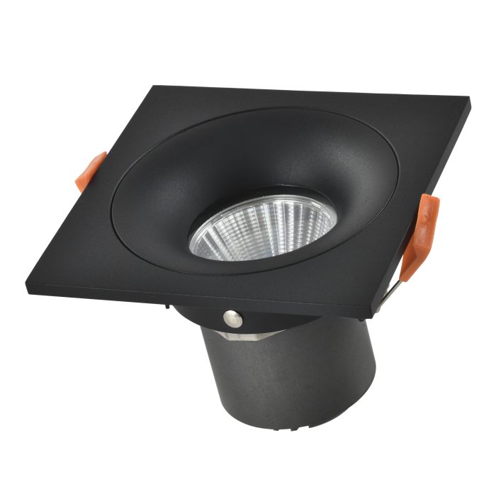 Св-к встр. Черный LED 1x10W 3000K 700Lm Ra>90 60° IP44 L100xW100xH66 85-265V Встраиваемые светильники