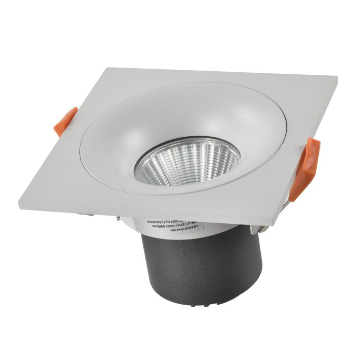 Св-к встр. Белый LED 1x10W 3000K 700Lm Ra>90 60° IP44 L100xW100xH66 85-265V Встраиваемые светильники