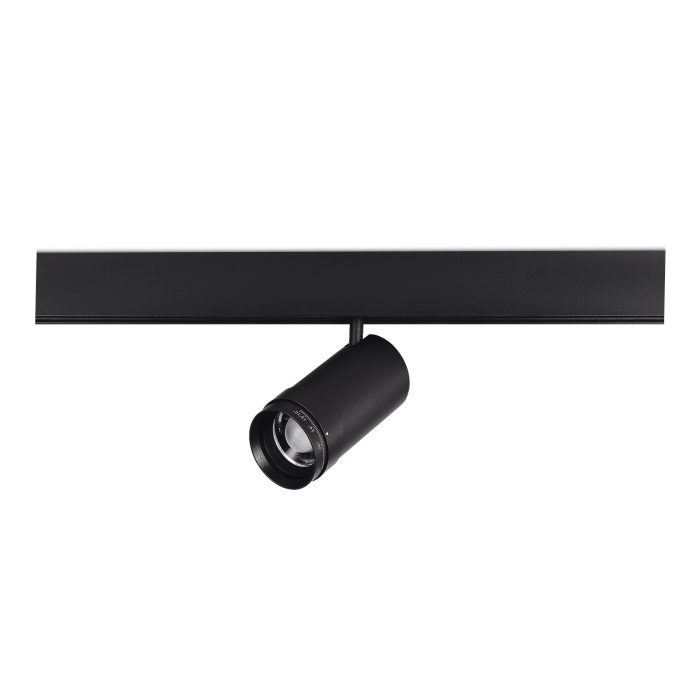 Магнитный трековый светильник ZOOM Черный LED 1x20W 3000K Lm Ra90 10-55° IP20 D60xH170 SKYLINE 48