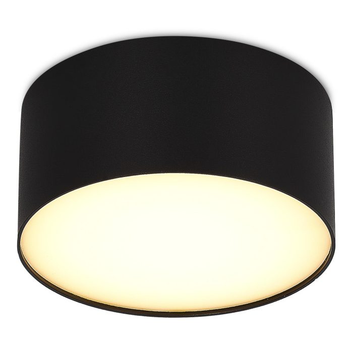 Светильник потолочный Черный LED 1x12W 3000K 1 080Lm Ra>85 120° IP20 D120xH55 185-265V Накладные светильники