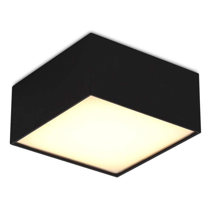 Светильник потолочный Черный LED 1x12W 3000K 1 080Lm Ra>90 120° IP20 L120xW120xH55 180- Накладные светильники