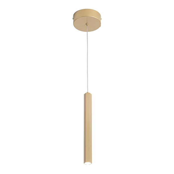 Светильник подвесной ST-Luce Золотистый/Золотистый LED 1x6W 4000K 330Lm 36° D32xH1900 Подвесные светильники