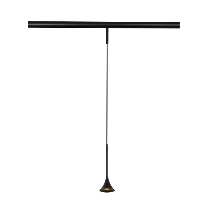 Магнитный трековый светильник Черный LED 1x5W 3000K Lm Ra>90 IP20 D70xH225 24V SUPER5