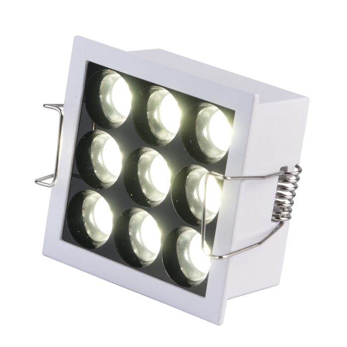 Св-к встр. белый LED 1x10W 3000K 950Lm Ra95 36° IP20 L71xW71xH36 170-240V Встраиваемые светильники
