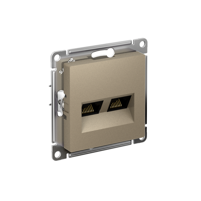 AtlasDesign розетка двойная компьютерная RJ45+RJ45 кат. 5e, механизм, шампань