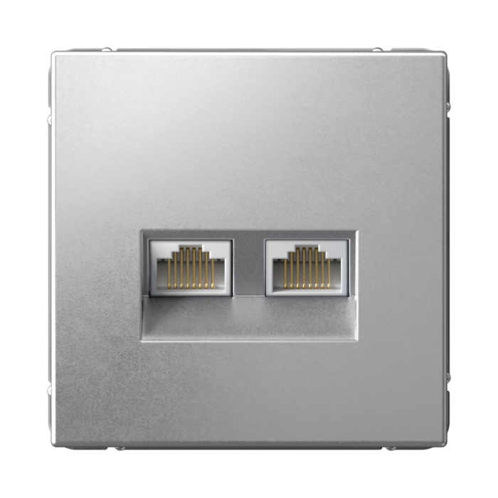 ArtGallery розетка двойная компьютерная RJ45+RJ45, кат. 5е, механизм, алюминий