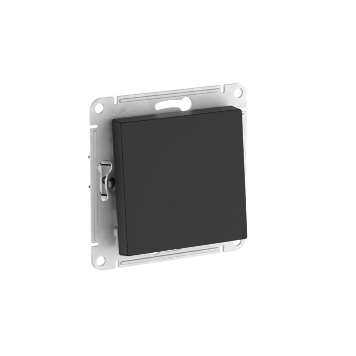 AtlasDesign Aqua 1-клавишный переключатель, IP44, сх.6, 10АХ, мех., быстрозажим. клем., карбон