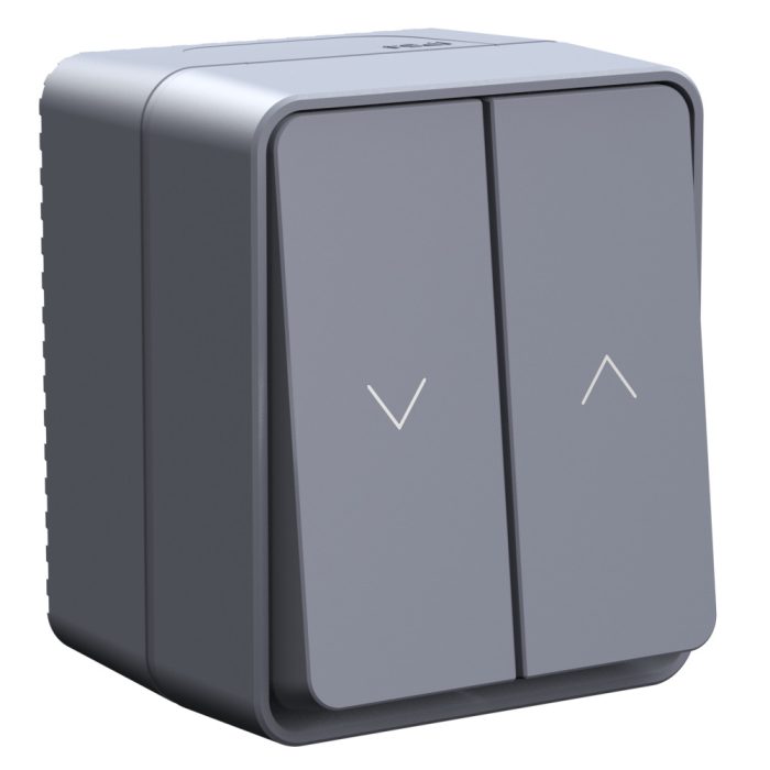 AtlasDesign profi IP54 о/у 2-клавишный выключатель для жалюзи, сх.4, 10а, антрацит