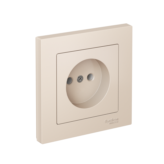 AtlasDesign розетка без заземления без шторок, 16А, в сборе, быстрозажим. клем., бежевый