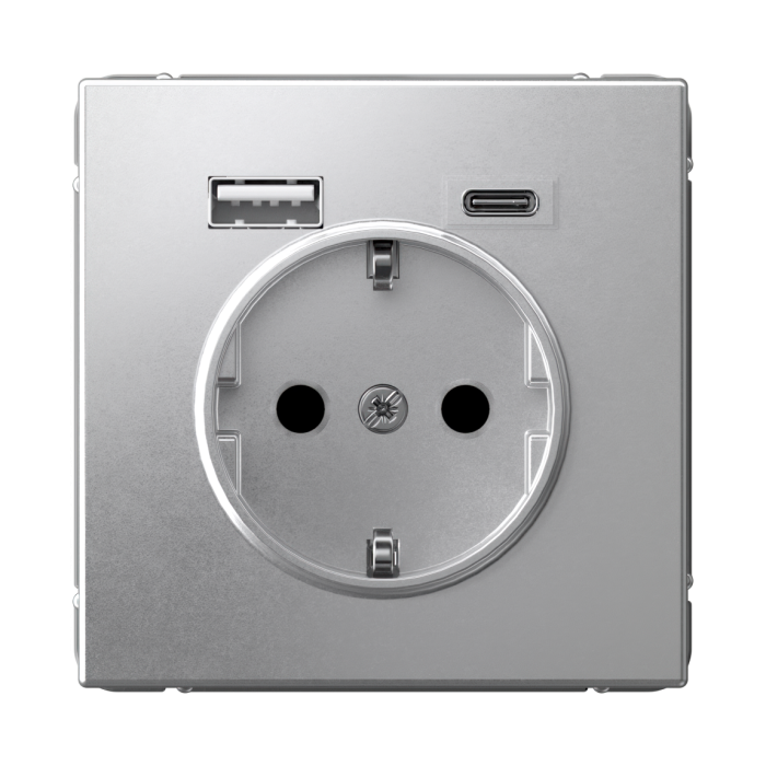ArtGallery розетка 16а с 2 USB a+c, 5в/2,4а/3,0а, 2х5в/1,5а, механизм, алюминий