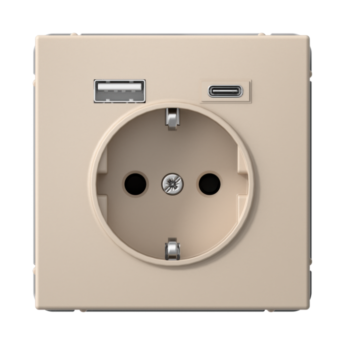 ArtGallery розетка 16а с 2 USB a+c, 5в/2,4а/3,0а, 2х5в/1,5а, механизм, песочный