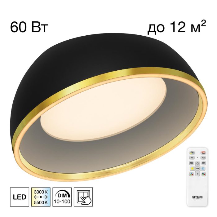 Потолочный светильник Citilux FLOOM CL736151 Золото, Черный